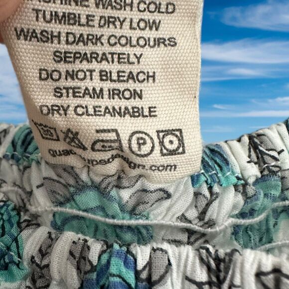 Guadalupe Momposina Dress One Size Floral Tully Blue Maxi Cotton - Picture 8 of 10